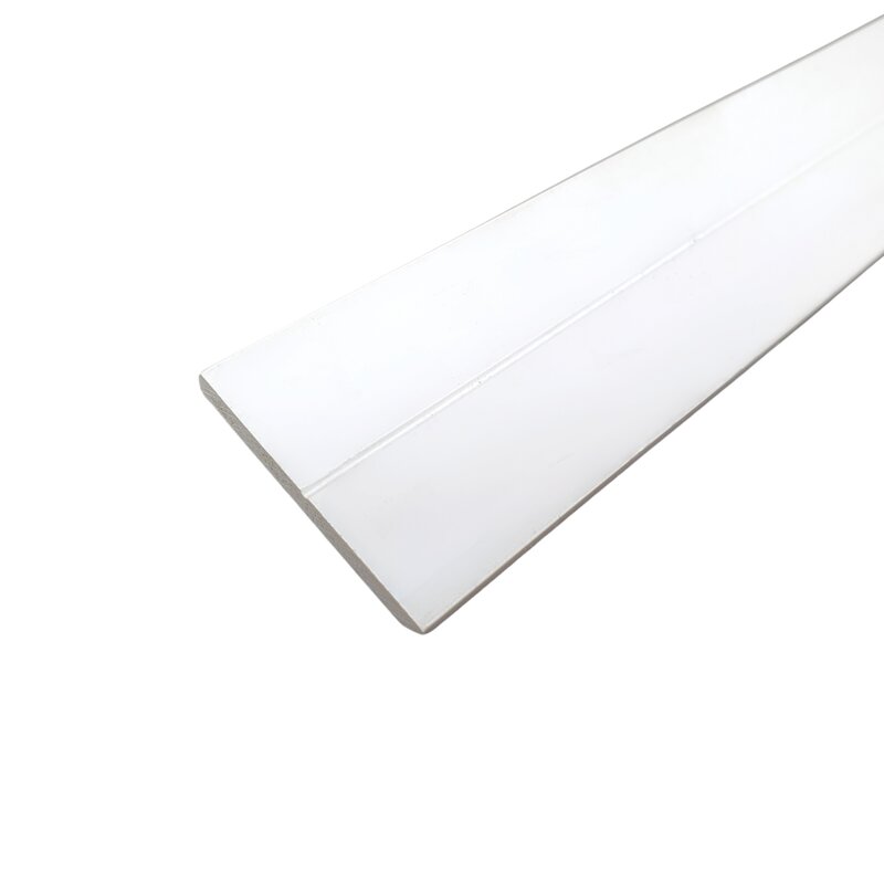 Hart-PVC Flachstange PVC Flachleiste mit Bohrrille weiss -10-200 cm Lnge
